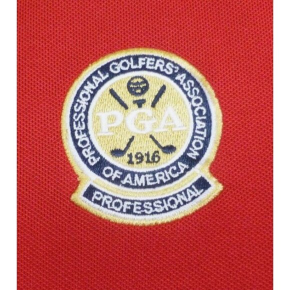 FJ Mens Red PGA Polo Shirt Embroidered Logo Moisture-Wicking Stretch Short Sleev - Picture 2 of 9